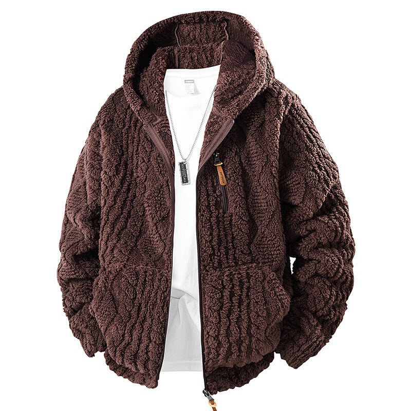 Herren Fleece Jacke mit Kapuze Nord Taschen