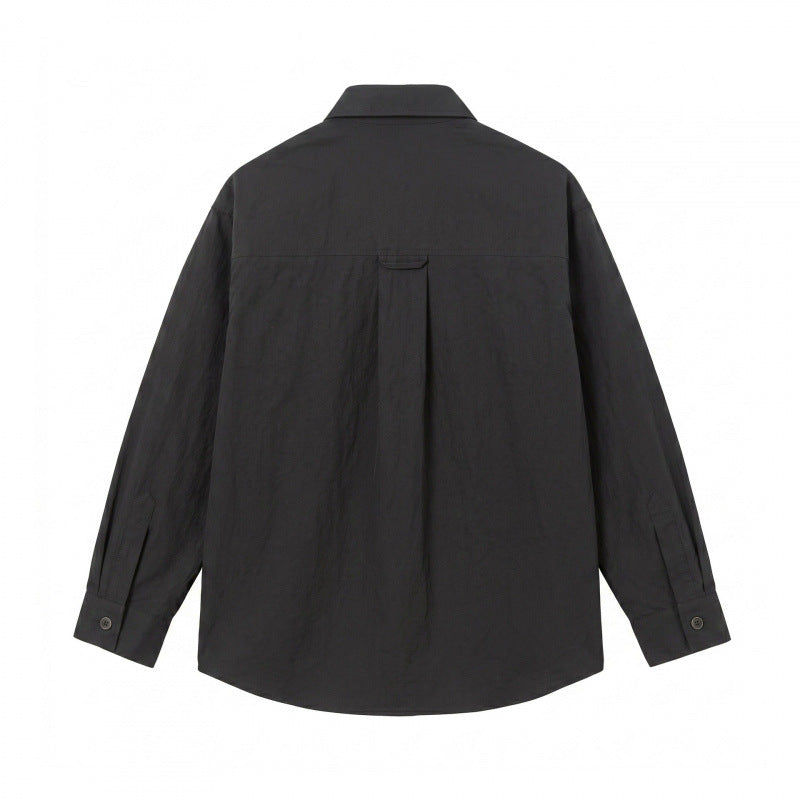 Unisex Kastenförmiges Overshirt mit großen aufgesetzten Taschen und Hemdkragen Nord Taschen