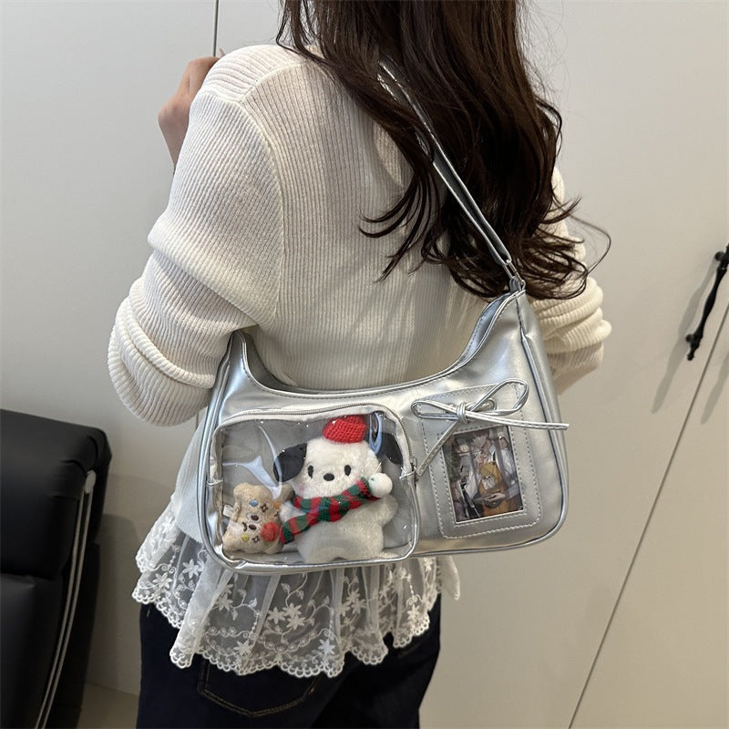Damenhandtasche mit transparentem Fach von Nord Taschen