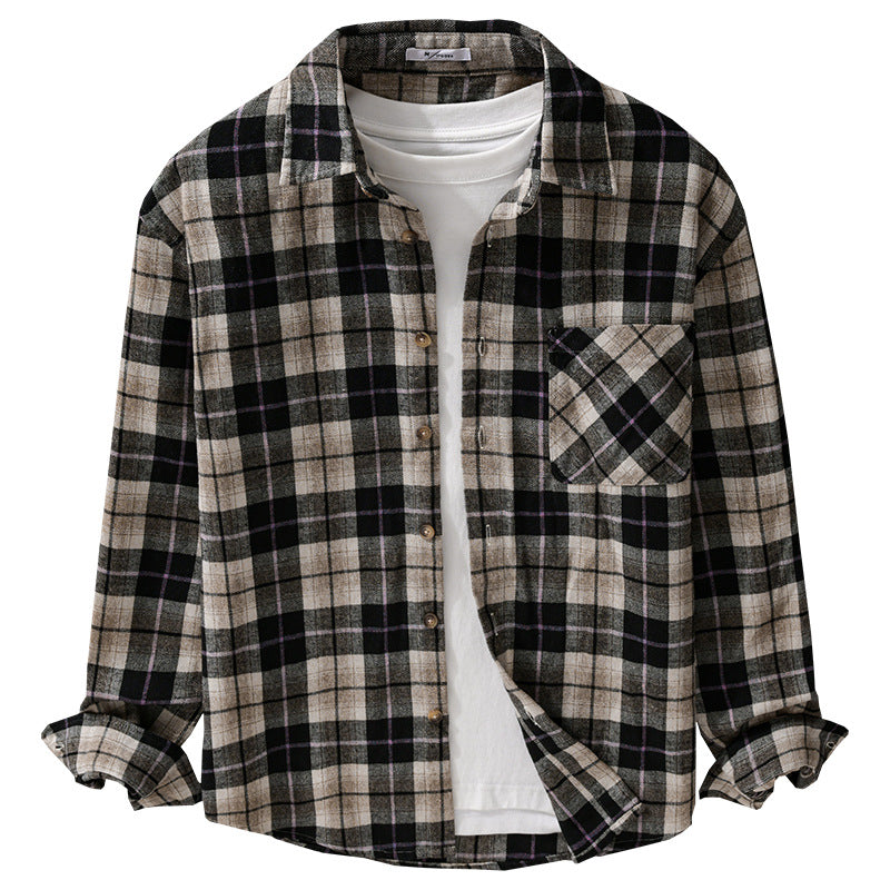 Herren Karo‑Flanell Überhemd Nord Taschen