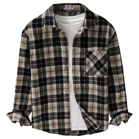 Herren Karo‑Flanell Überhemd Nord Taschen