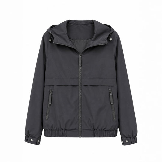 Damen Leichte Kapuzen‑Windjacke mit wasserabweisender Beschichtung, Reißverschluss und elastischem Saum Nord Taschen
