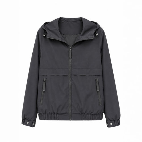 Damen Leichte Kapuzen‑Windjacke mit wasserabweisender Beschichtung, Reißverschluss und elastischem Saum Nord Taschen