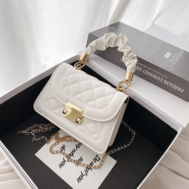 Damen elegante Kunstleder-Handtasche mit geflochtenem Tragegriff Nord Taschen