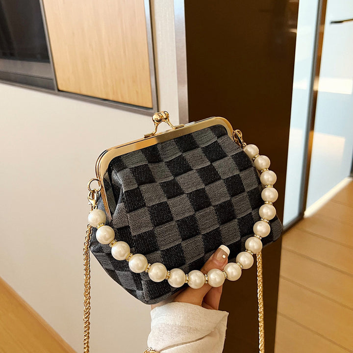 Damen elegante Beuteltasche mit Perlenschmuck Nord Taschen
