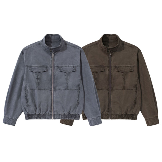 Herren Kurz geschnittener Utility‑Blouson mit hohem Stehkragen, Reißverschluss und elastischem Saum Nord Taschen