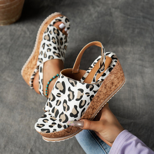 Damen Keilabsatz-Sandalen mit verstellbarem Riemen und komfortablem Fußbett Nord Taschen