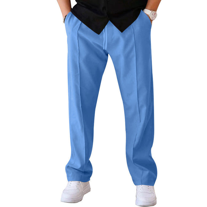 Herren elegante Freizeithose mit geradem Schnitt und klassischen Falten