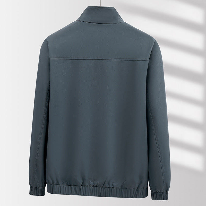 Herren Leichte atmungsaktive Windjacke mit Stehkragen, Reißverschlusstaschen und Kordelzug Saum Nord Taschen