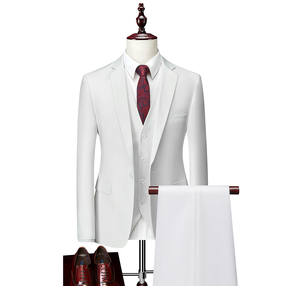 Herren Dreiteiliger Slim-Fit Businessanzug mit Weste und schmaler Silhouette Nord Taschen