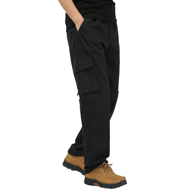 Herren Weite Cargohose mit aufgesetzten Pattentaschen, verstellbarem Beinabschluss und elastischem Bund Nord Taschen