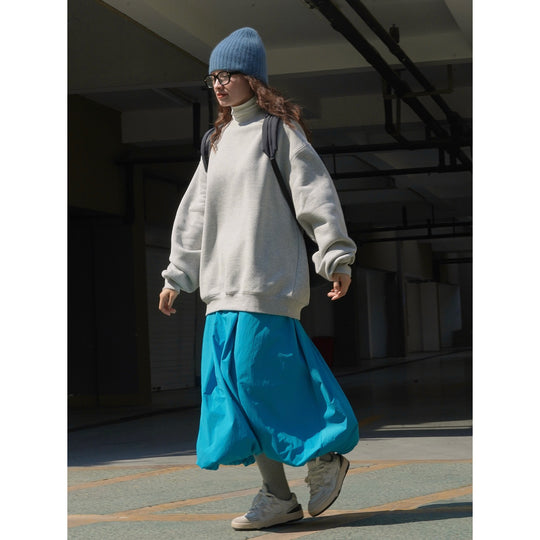 Damen Weite Ballonrock aus technischem Nylon mit elastischem Bund Nord Taschen