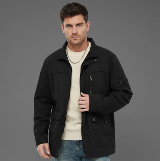 Herren leichte Outdoor-Utility Jacke mit Stehkragen Nord Taschen