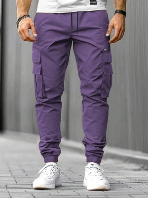 Herren Cargo-Jogginghose mit multifunktionalen Klapp- & Reißverschlusstaschen, elastischem Bund und tapered Bein Nord Taschen
