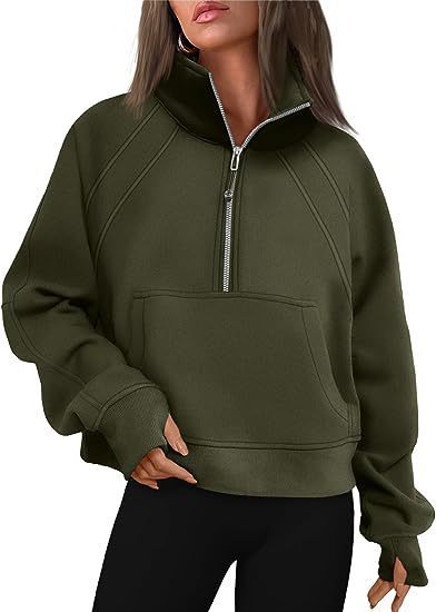Damen sportlicher Hoodie mit kurzem Reißverschluss und praktischer Kängurutasche Nord Taschen