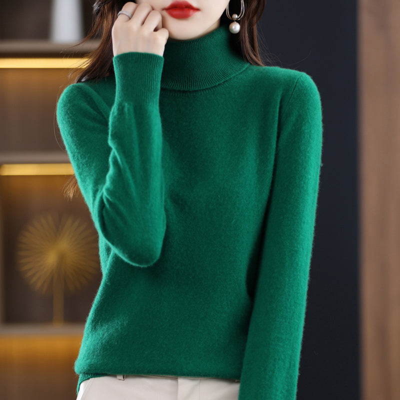 Damen Schmal geschnittener Rollkragenpullover aus kaschmirähnlichem Feinstrick mit softem Flor Nord Taschen