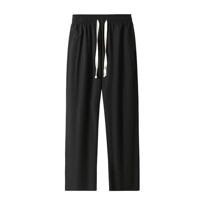 Herren Leichte Relax-Fit-Loungehose aus atmungsaktivem Jersey mit elastischem Tunnelbund, breitem Kordelzug & geripptem Beinabschluss Nord Taschen