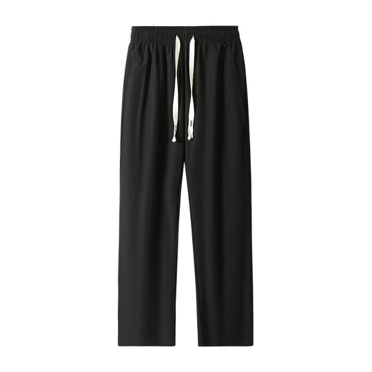 Herren Leichte Relax-Fit-Loungehose aus atmungsaktivem Jersey mit elastischem Tunnelbund, breitem Kordelzug & geripptem Beinabschluss Nord Taschen