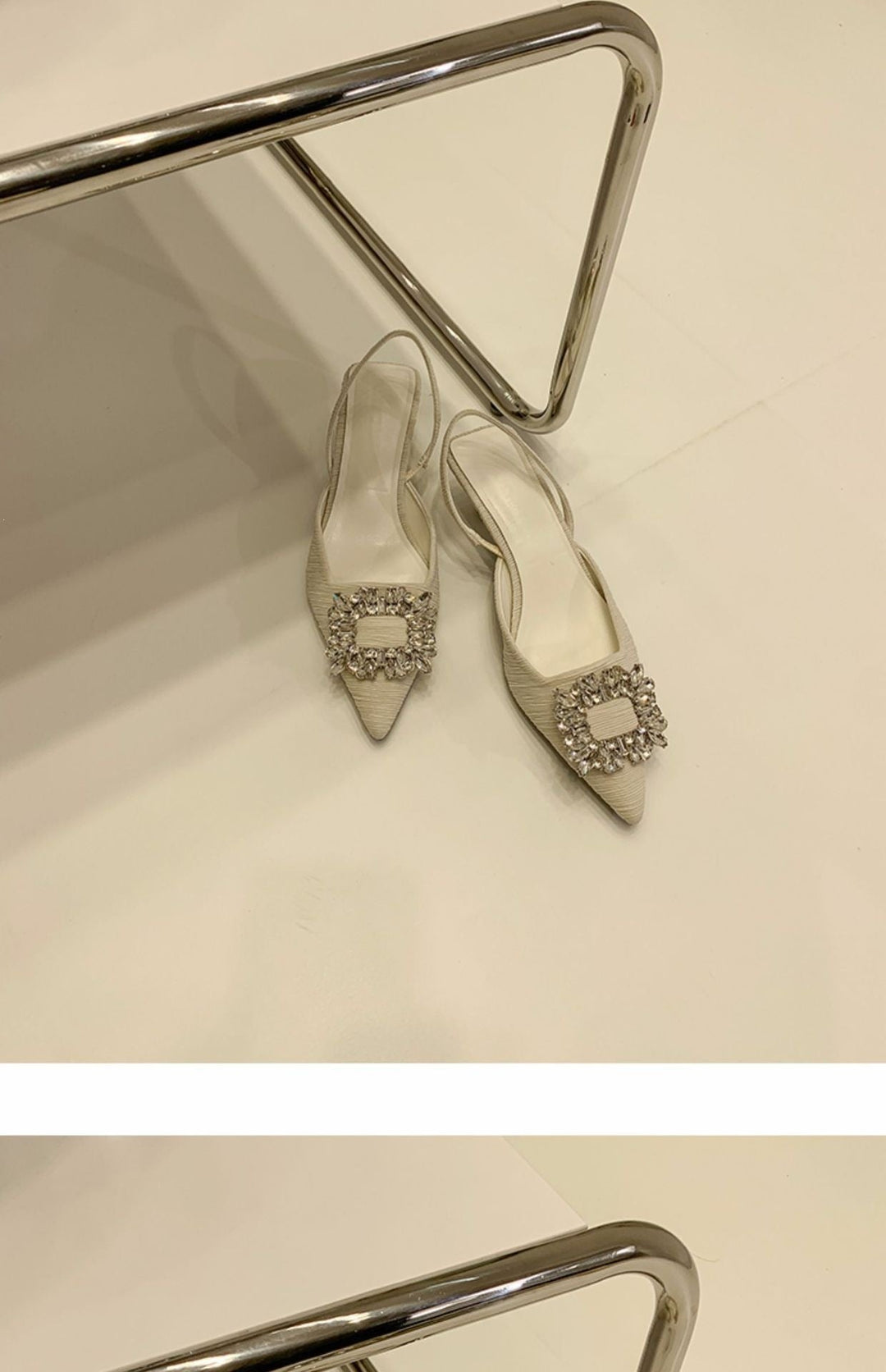 Damen Slingback-Pumps mit glänzenden Zierstein-Applikationen Nord Taschen