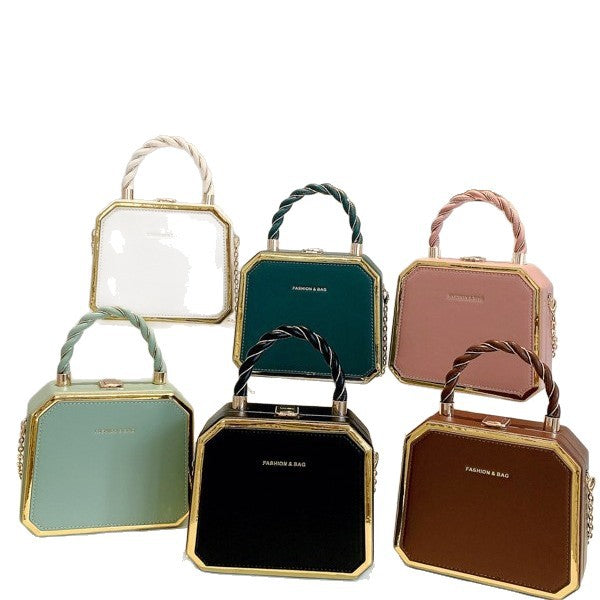 Damen elegante Box-Handtasche mit Kettenriemen Nord Taschen