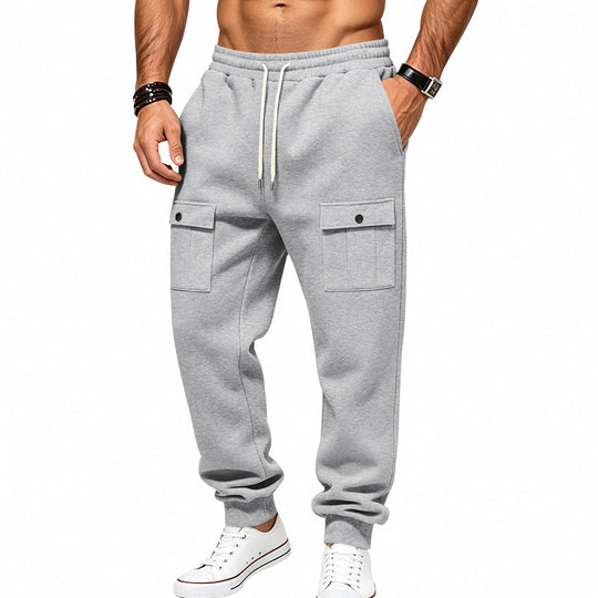 Herren Cargo-Jogginghose mit Bündchen, Tunnelzug und aufgesetzten Klappentaschen Nord Taschen