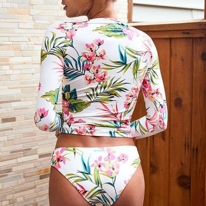 Damen Longsleeve Badeset mit floralen Mustern und UV-Schutz