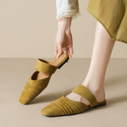Damen Mokassin-Sandalen mit eleganten Riemen und stylischem Faltendesign Nord Taschen