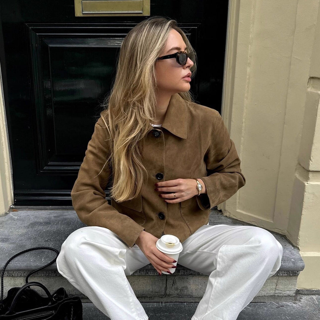 Damen Kurzjacke im Fieldstyle mit Boxy‑Schnitt und großen aufgesetzten Pattentaschen Nord Taschen