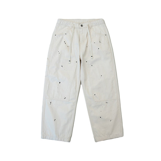 Unisex Weite Canvas-Hose mit elastischem Bund, Tunnelzug und Paint‑Splatter‑Details Nord Taschen
