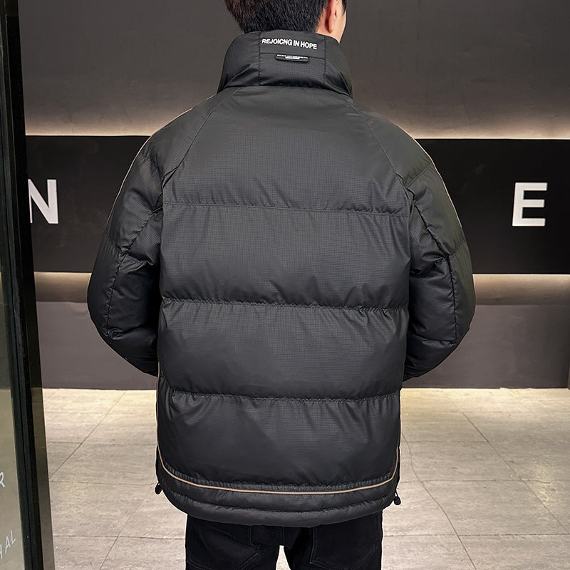 Herren Wattierte Steppjacke mit hohem Kragen, Druckknopfblende & kontrastierendem Seitenstreifen Nord Taschen