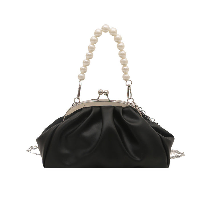 Damen-Handtasche mit eleganter Perlenkette und raffiniertem Rüschendesign Nord Taschen