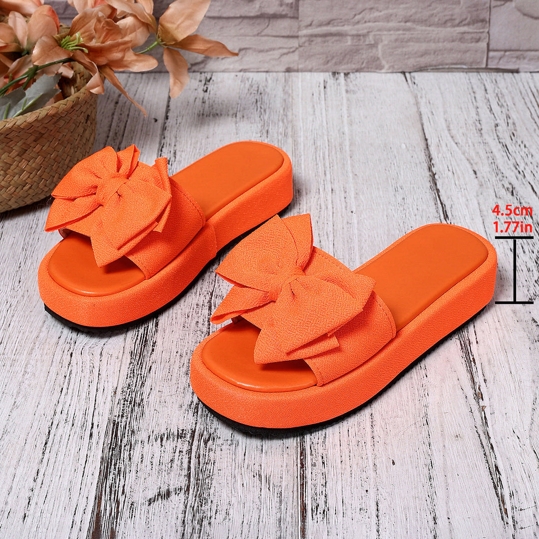 Damen modische Plateau-Sandalen mit decorative Schleifenverzierung
