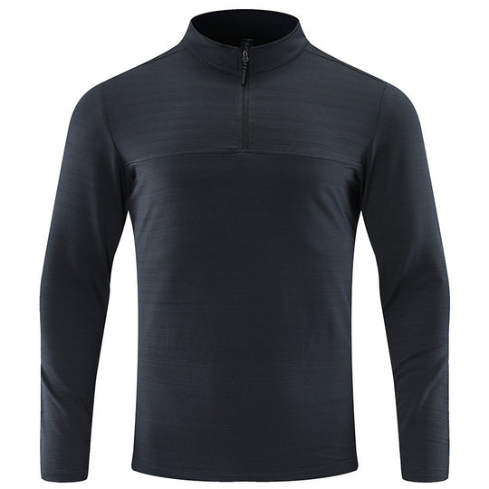 Herren Funktions-Halbzip-Langarmshirt mit Stehkragen und atmungsaktivem Stretchmaterial Nord Taschen
