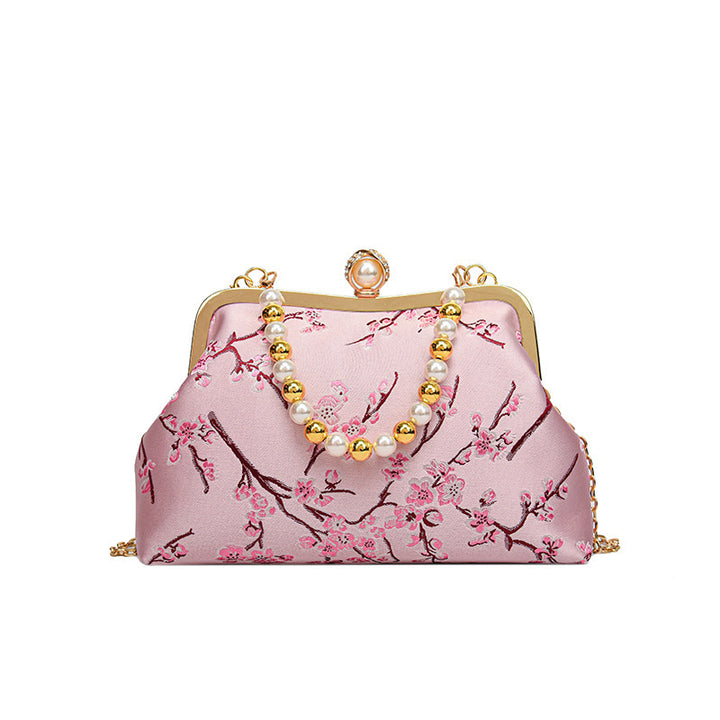 Damen stilvolle Clutch mit luxuriösem Perlenschmuck Nord Taschen