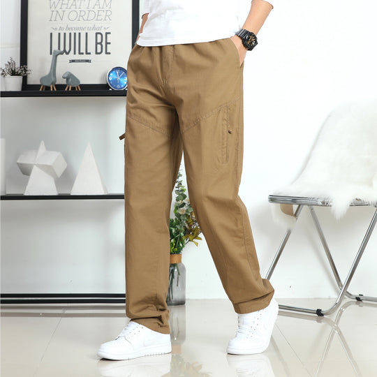 Herren Weite Utility-Cargohose mit elastischem Bund, seitlichen Reißverschlusstaschen und vorgeformten Knien Nord Taschen