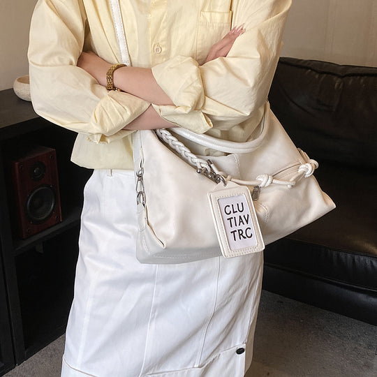 Damen Hobo-Tasche aus hochwertigem Leder mit geflochtenem Detail Nord Taschen