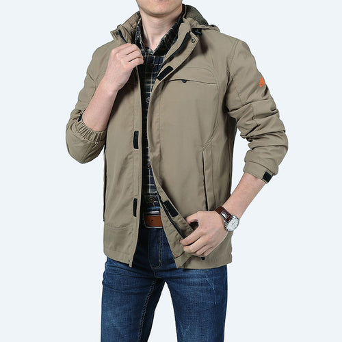 Herren urbaner Fieldparka mit versteckter Kapuze, wasserabweisender Shell und multifunktionalen Außentaschen Nord Taschen
