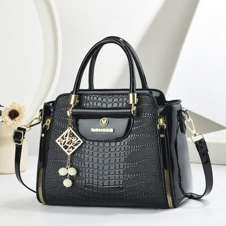 Damen elegante Handtasche im strukturierten Krokodil-Leder-Look Nord Taschen