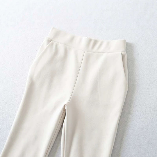 Damen Hochtaillierte Stretch-Schlaghose mit weitem ausgestelltem Saum Nord Taschen