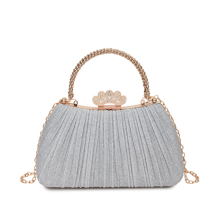 Damen Glamouröse Clutch-Tasche mit funkelndem Kettenhenkel Nord Taschen