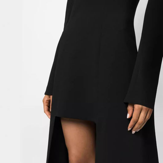 Damen Maxikleid im Blazerstil mit markanten Schulterpolstern, taillierter Silhouette und hohem Beinschlitz Nord Taschen