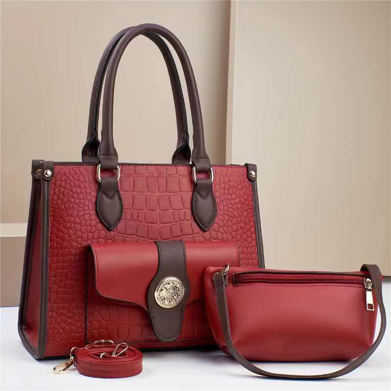 Damen elegante Handtasche im stilvollen Set mit praktischer Mini-Clutch Nord Taschen