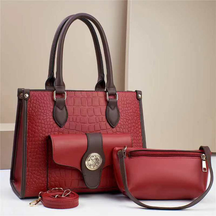 Damen elegante Handtasche im stilvollen Set mit praktischer Mini-Clutch Nord Taschen