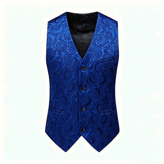 Herren Jacquardweste mit ornamentaler Struktur, spitz zulaufendem Saum und satinierter Rückseite Nord Taschen
