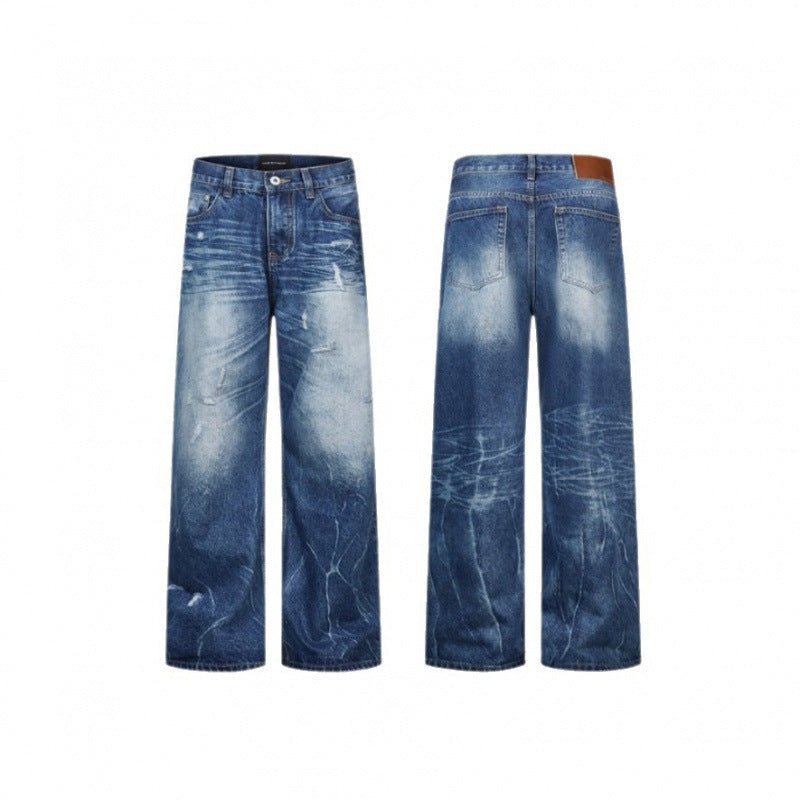 Damen Weitgeschnittene Highwaist-Jeans mit Used-Effekt, Distressed-Details und Fünf-Taschen-Schnitt Nord Taschen
