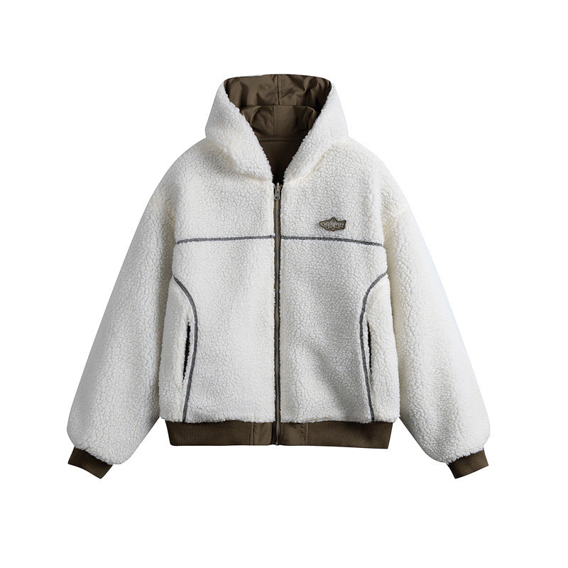 Unisex Oversize-Utility-Bomber mit wattierter Teddyinnenfütterung und asymmetrischen Pattentaschen Nord Taschen