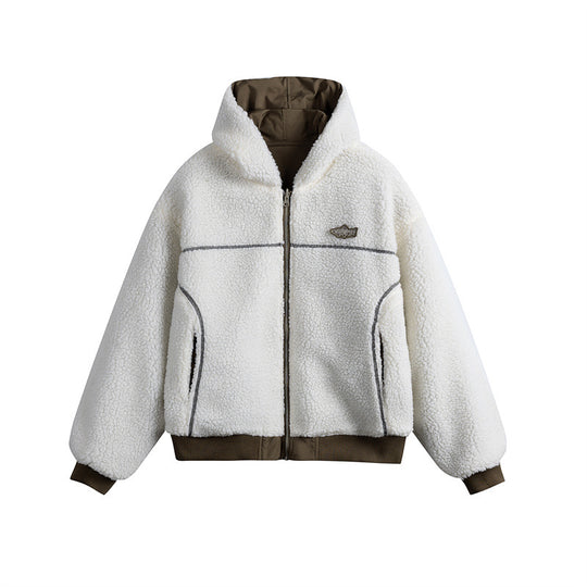 Unisex Oversize-Utility-Bomber mit wattierter Teddyinnenfütterung und asymmetrischen Pattentaschen Nord Taschen