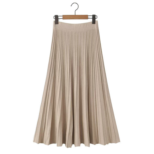 Damen Plissierter Maxi-Rock mit hohem Stretchbund Nord Taschen