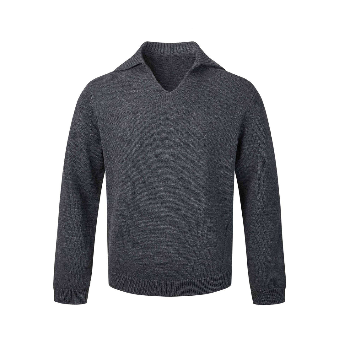 Damen Feinstrickpullover mit V‑Schlitzkragen und geripptem Saum Nord Taschen