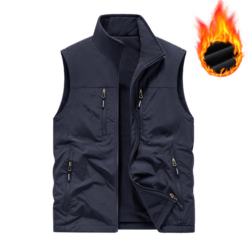 Herren Gefütterte Outdoor-Thermoweste mit Fleece-Innenfutter, Reißverschlusstaschen & winddichter Außenlage Nord Taschen
